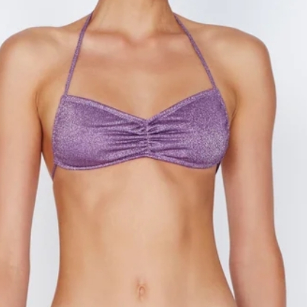 Violet sparkle Greta triangl top - Picture 3 of 7